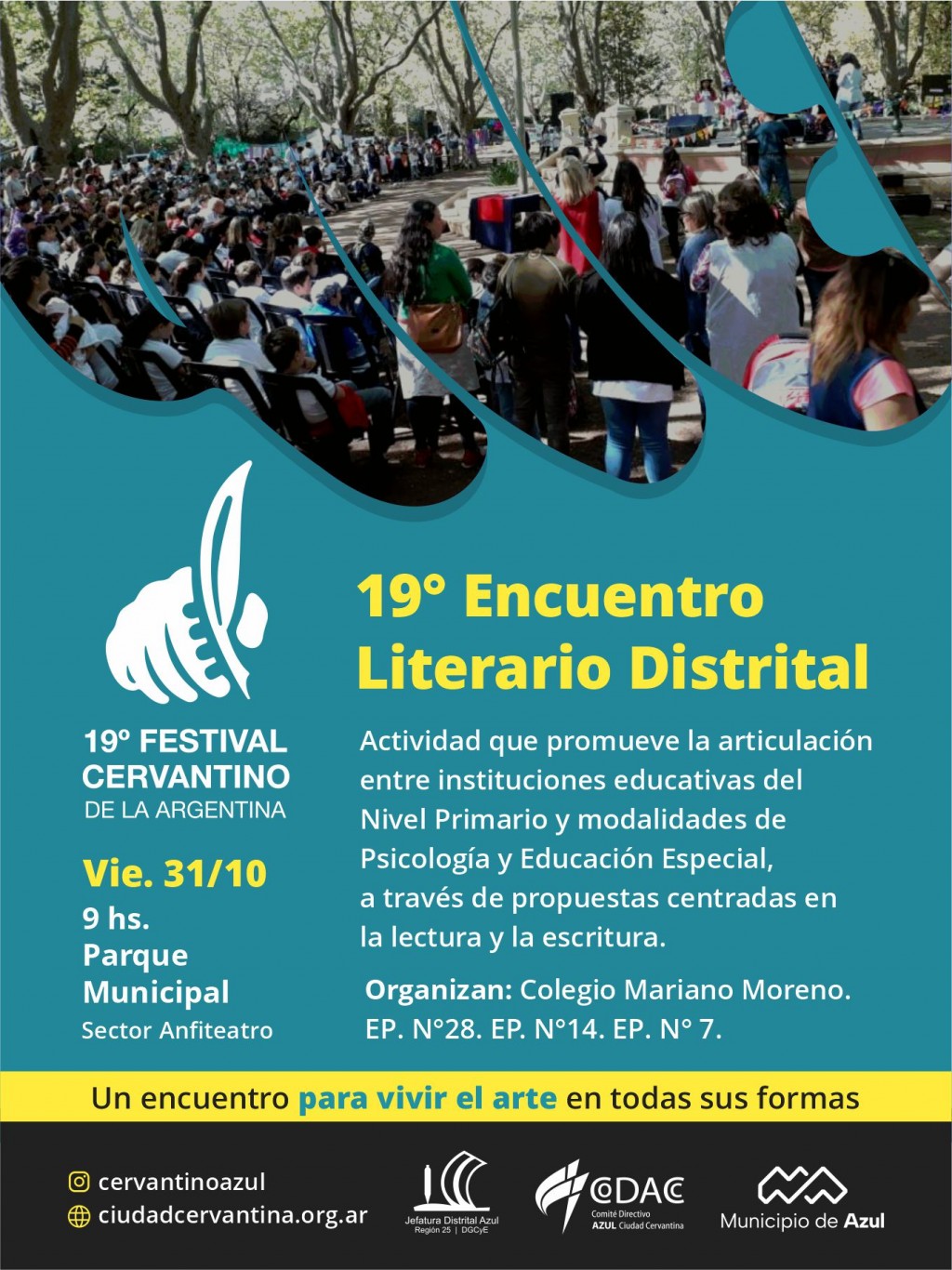 Azul: Se realizará el 19° Encuentro Literario