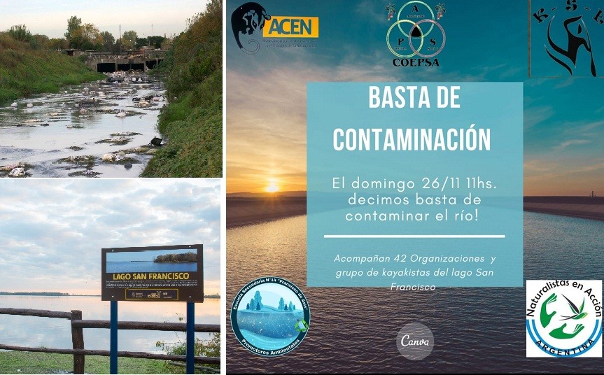 Moreno y Merlo: Protesta de ambientalistas por la contaminación del Río Reconquista