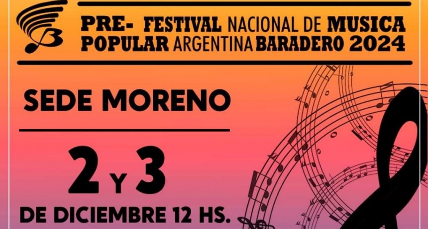 Moreno: Comenzaron las inscripciones al Certamen Nacional de la Música y Danza Pre Baradero