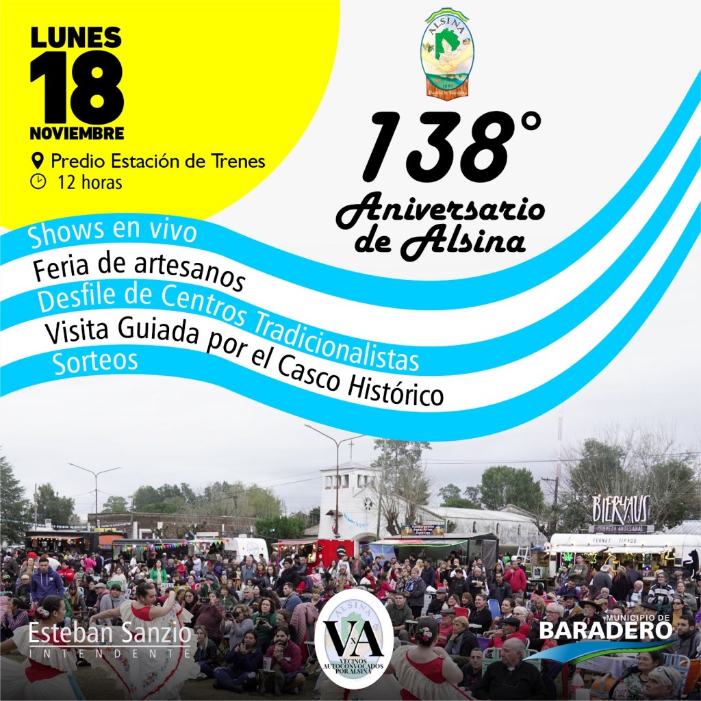 Baradero: Alsina celebra su 138 aniversario en el predio de la Estación de Trenes