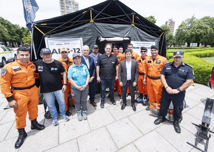 Kicillof y Alonso encabezaron el Encuentro del Sistema Provincial de Emergencias en Plaza Moreno