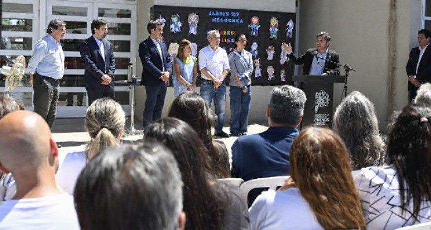 Kicillof inauguró el nuevo jardín de infantes N° 919 en Necochea