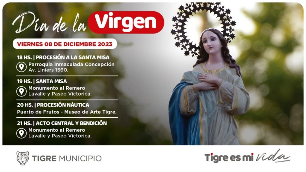 Tigre: El Municipio invita a la comunidad a celebrar la 74° edición del Día de la Virgen
