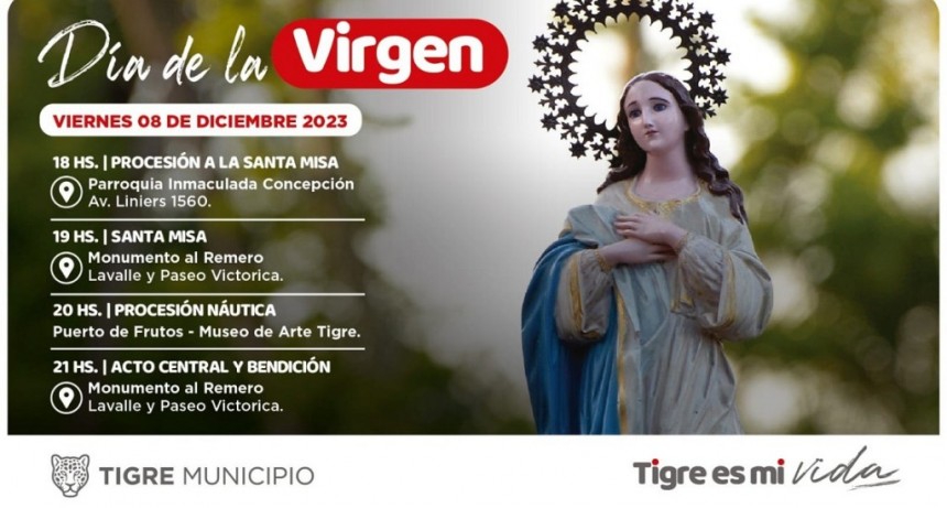Tigre: El Municipio invita a la comunidad a celebrar la 74° edición del Día de la Virgen