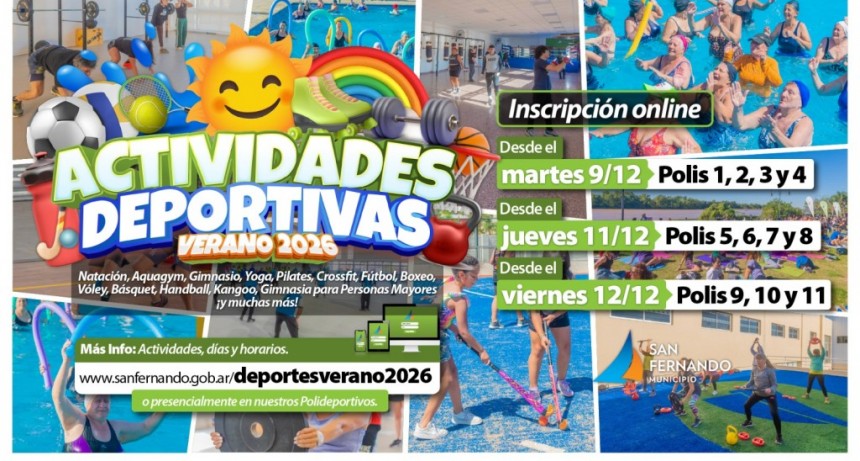 San Fernando: Empieza la inscripción a las actividades deportivas de verano 2026